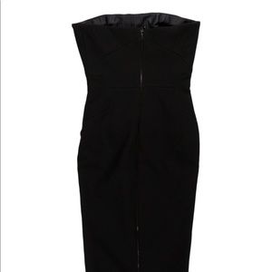 Wool strapless midi dress